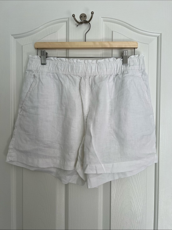 H&M Pants - H&M White Linen-Blend Elastic Waist Athletic Shorts